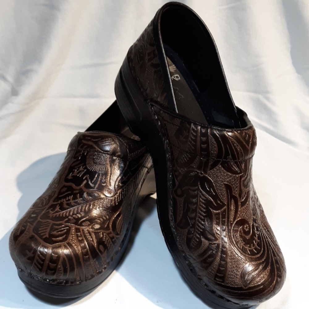 Women's Brown  Floral Dansko Clogs